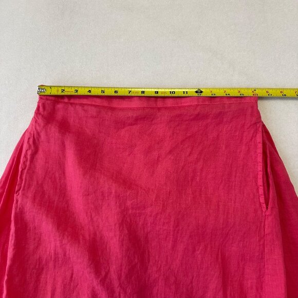 Cut Loose 100% Linen A-Line Skirt Size L Pink Ankle Length Pockets Lagenlook - Picture 8 of 10